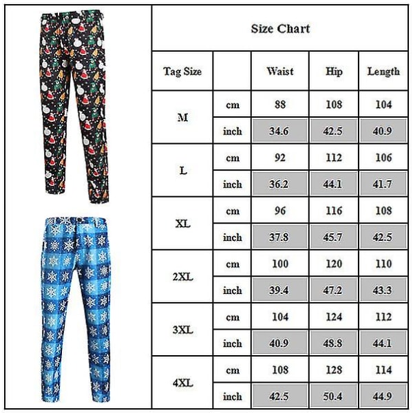 Fina kostymbyxor för män med print Blue 3XL