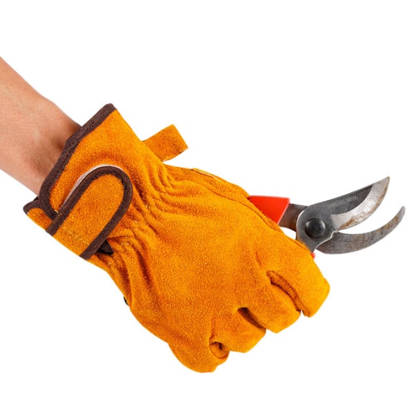 Kuh-Zweischicht-Leder-Arbeitsversicherungshandschuhe Fahrer-Gartenarbeits-Zauberband mit Arbeitsversicherungshandschuhen aus Baumwolle