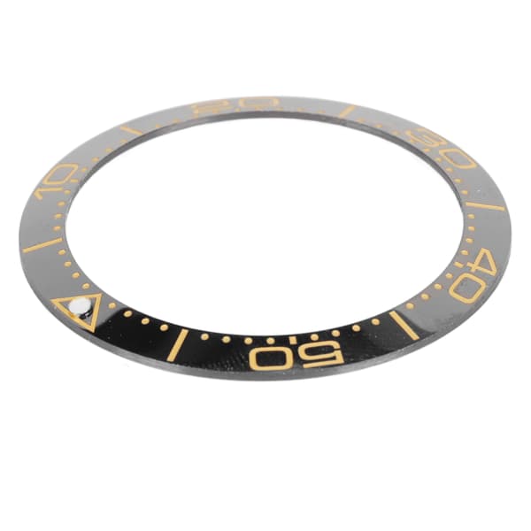 Professionel 38 mm keramisk urkransindsats, reservedele til urmager, sort base med guldnumre