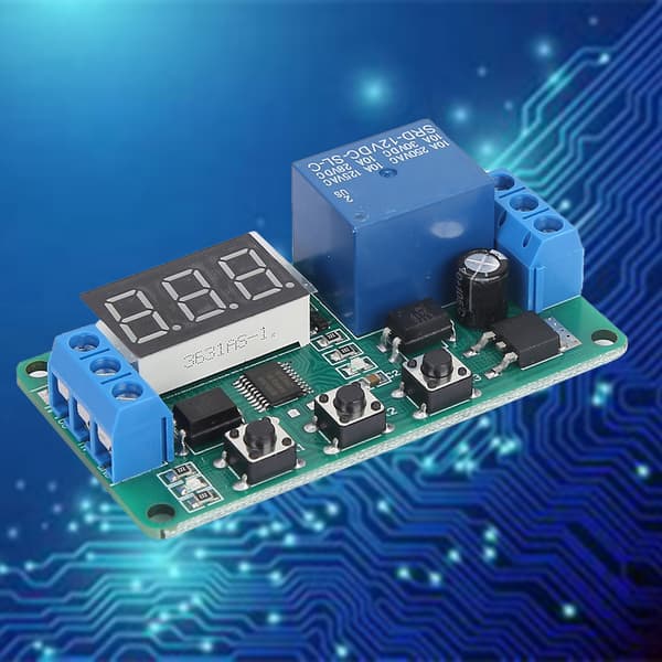 Enkanals Timerkontrollbryter Relémodul Trigger Syklus Justerbart Timerrelé 12V DC