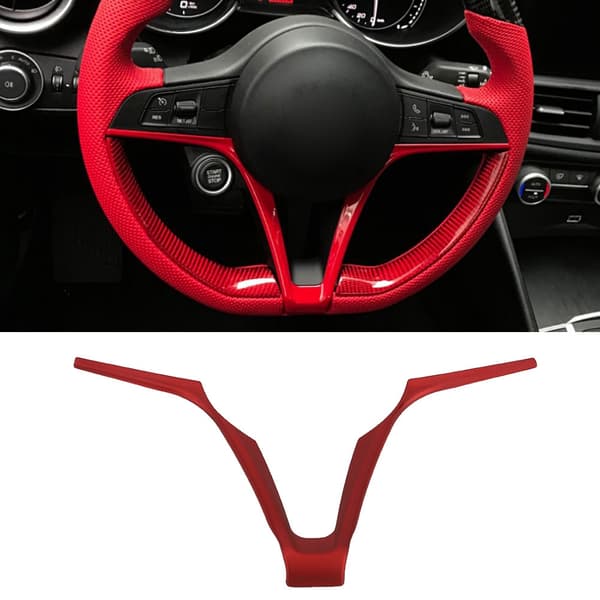 ABS V-formet rat trimdæksel rød til Alfa Romeo Stelvio Giulia