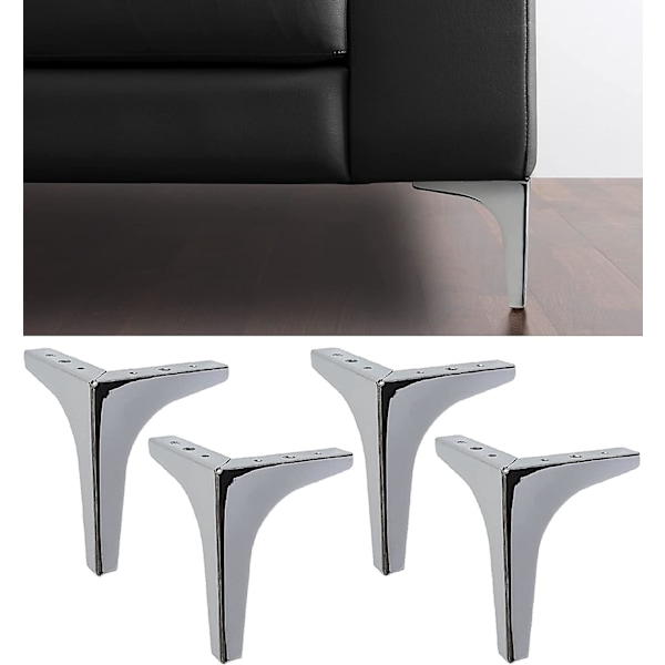 4 metal sofaben med tre-benede skabsben