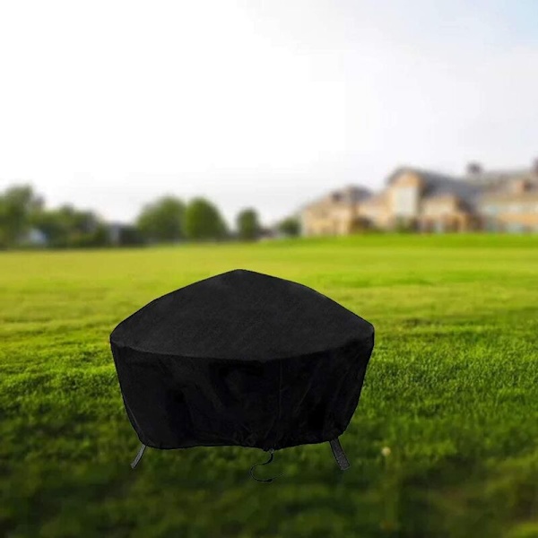 Fire Pit Cover Grill Cover BBQ Tarp Cover Fire Pit Cover Outdoor Fire Pit Cover med dragsko V7084B (122 x 46cm)