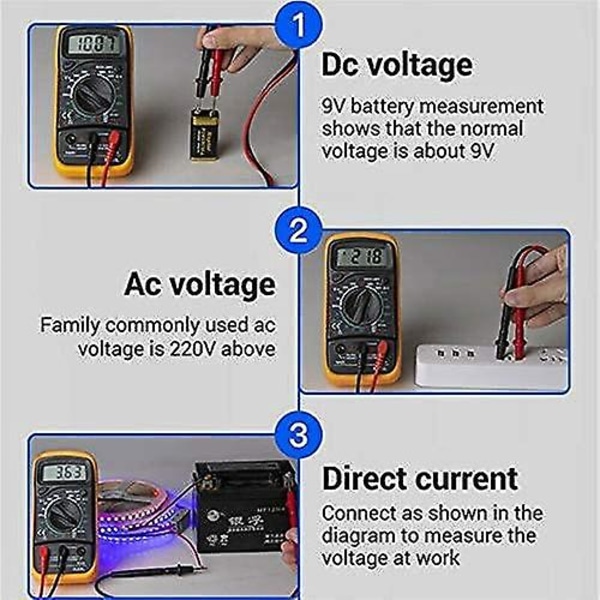 LCD-digitaalinen yleismittari, cd-yleismittarin jännitetesteri Digitaalinen yleismittari AC-DC volttimittari yleismittarin testeri piiritestauslaite
