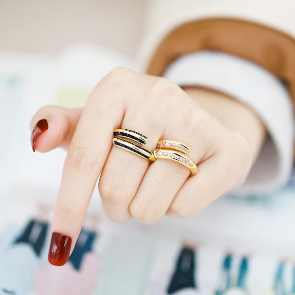 Ring Vintage Zircon Geometry Stud Modesmycken Ac10209 Rose