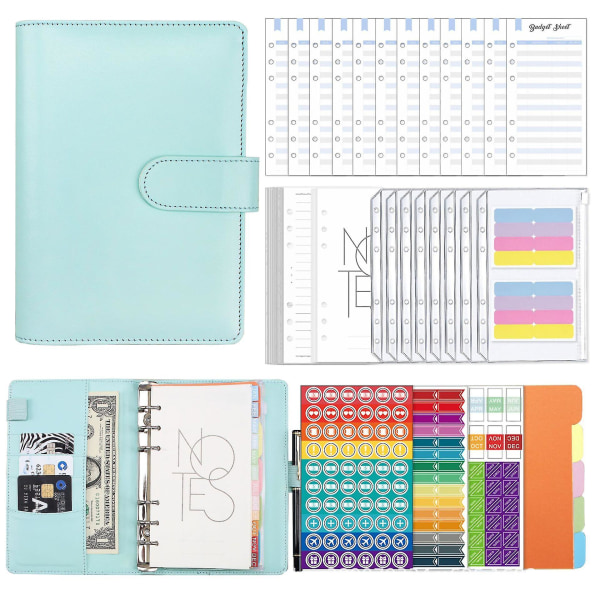 A6 Pu læder Notebook Planner Organizer Blue