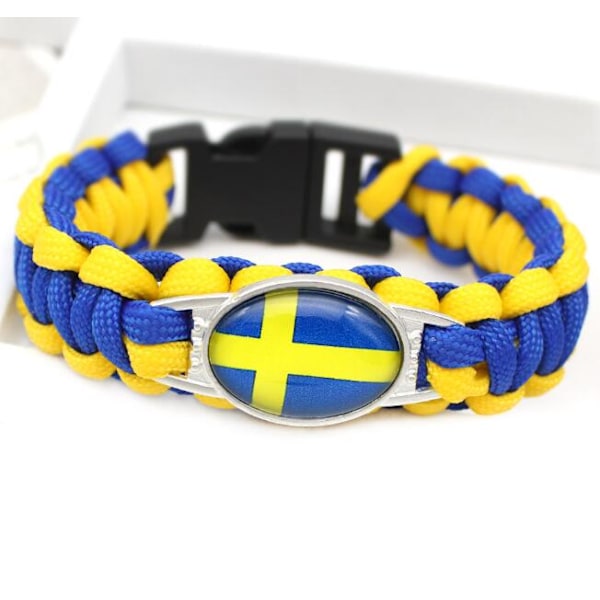 World Cup Rannekoru Paracord-punottu rannekoru (D8846-Ruotsi)