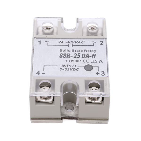 Solid State Relé 1-Fase SSR Spenningsregulator 25A AC 24-480V Kontrollspenning 3-32VDC