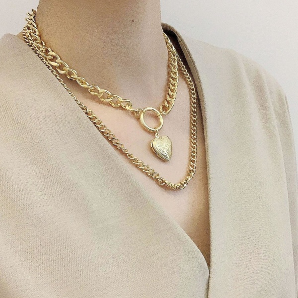 Halskæde Multi-layer Metallic Element Fashion smykker B1711 N2003-19
