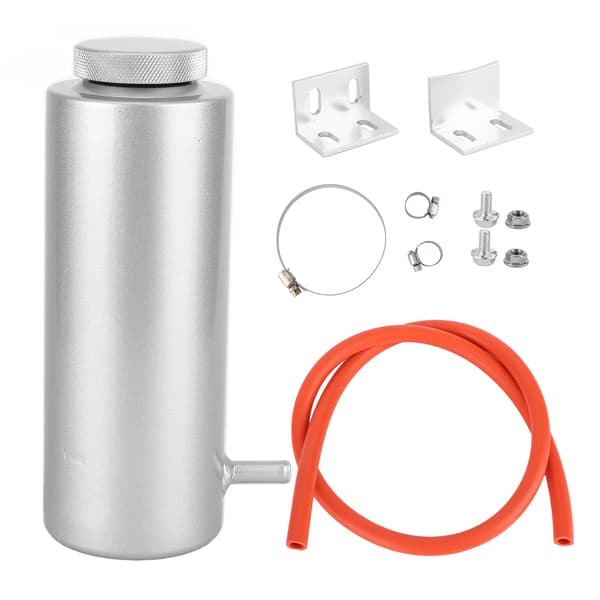 Køler Aluminium Kølevæske Spild Reservoir Tank 800ml Universal Bil Sølv