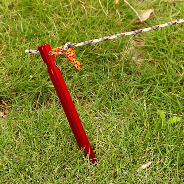 18 cm teltplugger i aluminiumlegering - 4-pakning (rød)