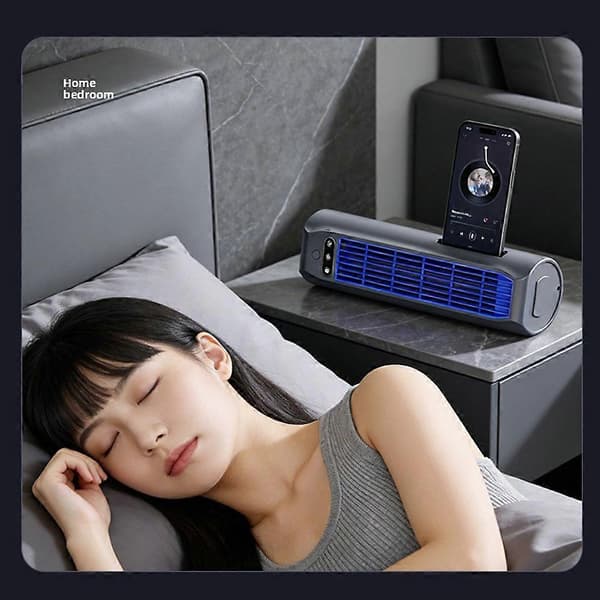 Stille personlig ventilator til kontorbord Bladløs bordventilator til soveværelse stue Grey