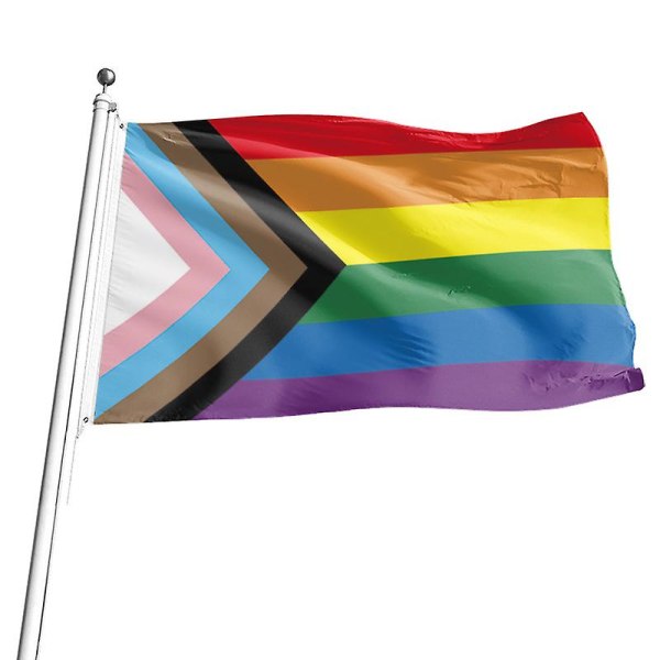 Progress Pride -lippu, sateenkaaren eloisia värejä