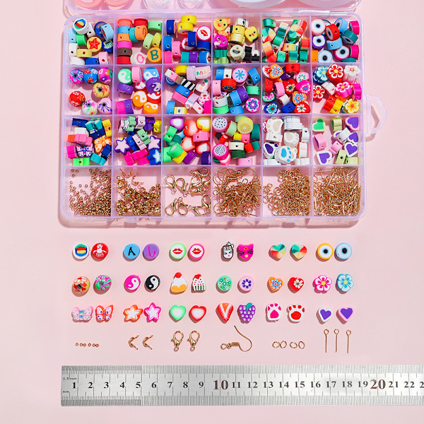 Blandede farver bløde keramiske perler 20 stykker pr. gitter DIY sæt Håndlavet perlesæt