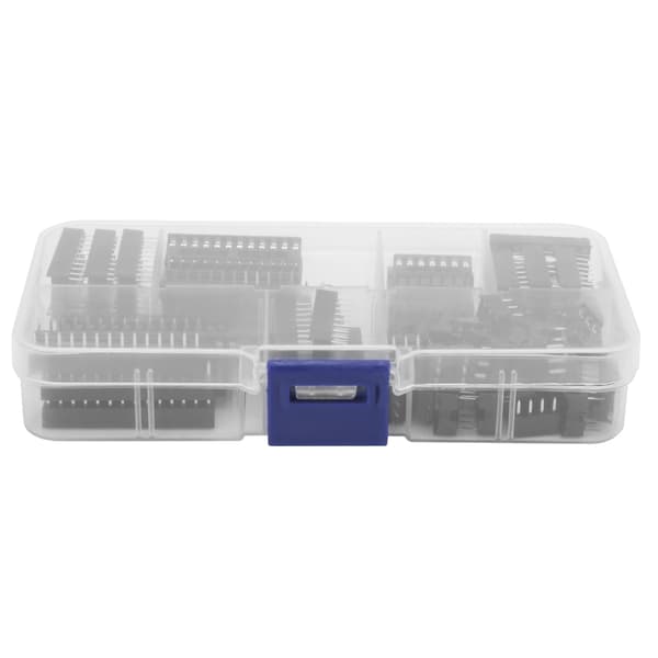 66 stk. IC-chip-sokkel flat pin DIP integrerte kretskomponenter sortimentssett 2,54 mm
