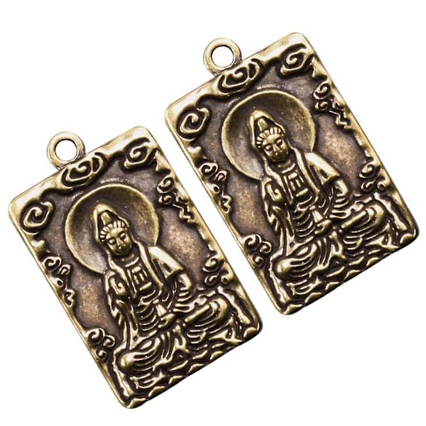 2kpl Guan Yin riipus messinki Guanyin Charm messinki avaimenperä riipus ripustuslappu