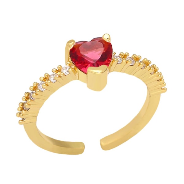 Ring Vintage Zircon Heart Stud Fashion smykker Ac8573 Yellow