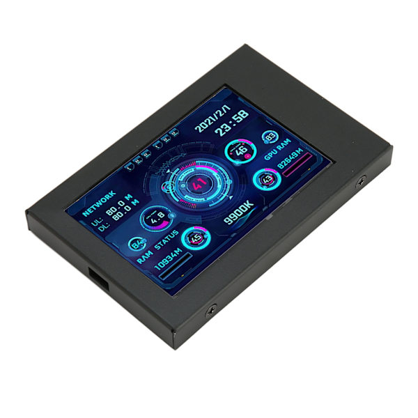 Datorns temperaturmonitor 3,5 tums IPS-temaredigerare dimbar roterbar PC CPU-datamonitor för GPU RAM Tid Väder
