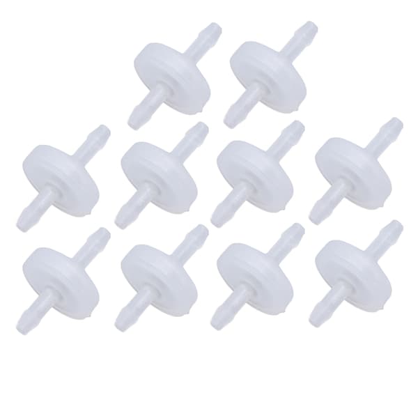 10 st PP Plast Ozonsäker Membran Backventil 3mm Transparent Envägs Vattenstoppventil