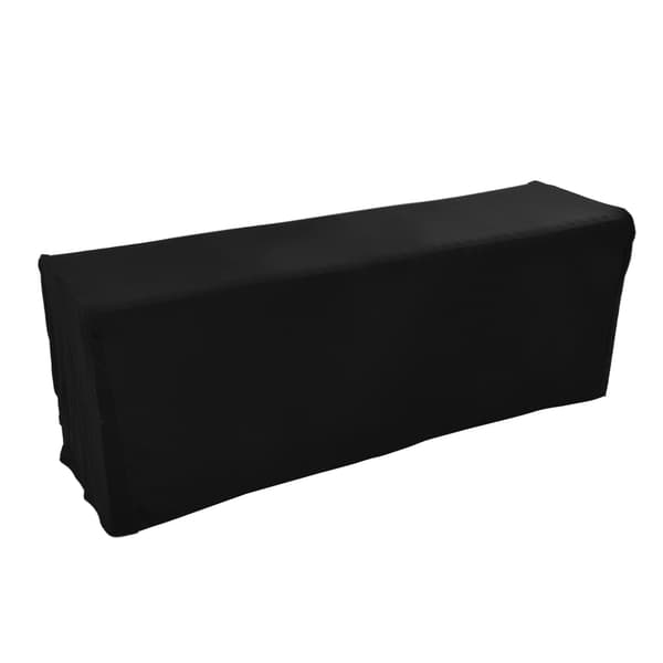 Svart Stretch Rektangulær Rynkebestandig Vaskbar Universal Duk for Bryllupsutstilling 8FT 244x76x76cm