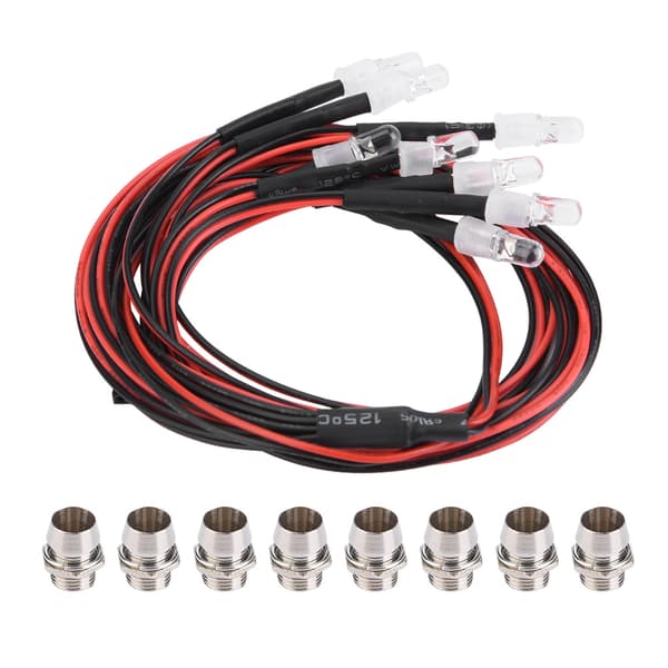 8 stk. 5 mm LED-frontlykter baklykter for RC Drift Bilmodell Tilbehør