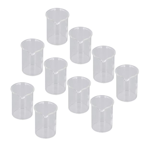 10 st Glasbägare Set 25ml Kapacitet med Skala Laboratorieutrustning