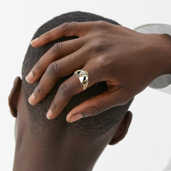 Unisex -ring inlagd konstnärlig dekorativ fiskmun fingerring för present US 11