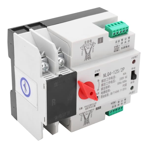 DIN-skenmonterad 2P 230V 80A Automatisk Omkopplare Strömfördelningskontroll