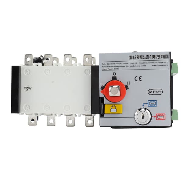 Generator Transfer Switch PC Isolerad 2in 1out Dubbel Ström Automatisk Omkopplare AC400V 125A