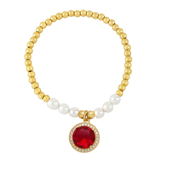 Armbånd Vintage Zircon Pearl Fashion smykker Ac8760 Red