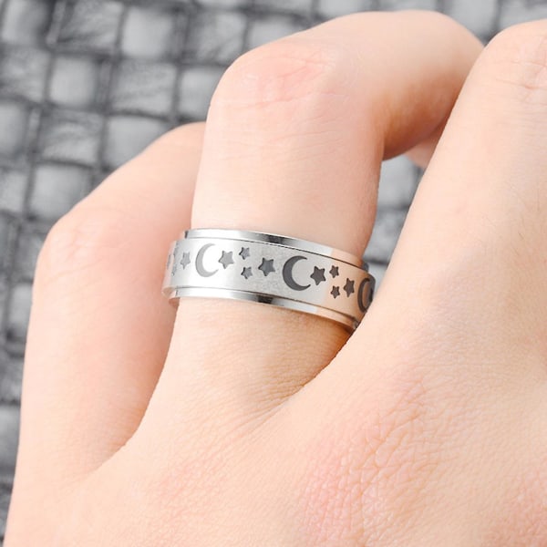 Men Finger Ring Utsökt Hip-hop Style Roterbar Portabel Knuckle Ring För fester D US 10