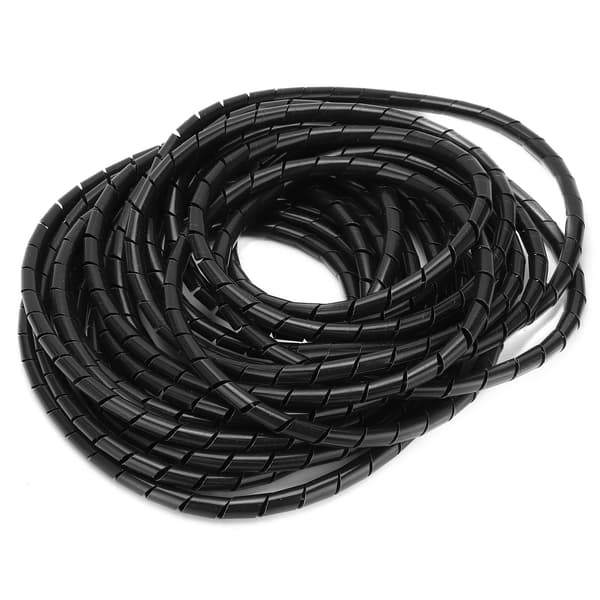 Spiral Ledningsvikling Fleksibel Kabelorganisator 8mm 10 Meter Sort til Kabler