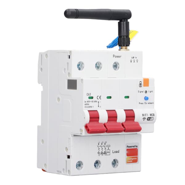 WiFi Fjärrkontroll Timer Switch 3P 63A Smart Läckagebrytare AC400V