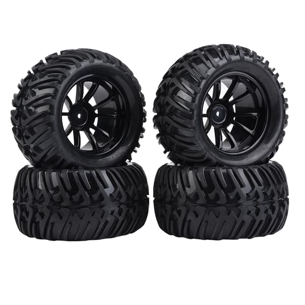 Y-formade gummidäck med nav för 1/10 skala RC lastbilsbil - Set med 4 (10 hål)