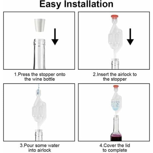 Fermentation Bung Plus Stopper Fermenteringsrör Plast Bubbler Fermentation Avgasventil SAS Airlock Bubbler Transpa