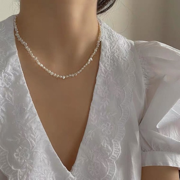 Halsband Akoya Choker Baroque Pearl Girls&#39; Modesmycken Ac3434 necklace A104