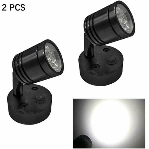 2 kpl 12V LED Spot lukuvalo Seinä Yövalaisin Himmennettävä Kytkin Matkailuauto Asuntovaunu Sylinterimäinen Joustava Sisustus Li