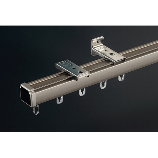 Förtjockad gardinstång, dämpad aluminiumlegering, dubbelspårig gardinbana (champagnefärg)