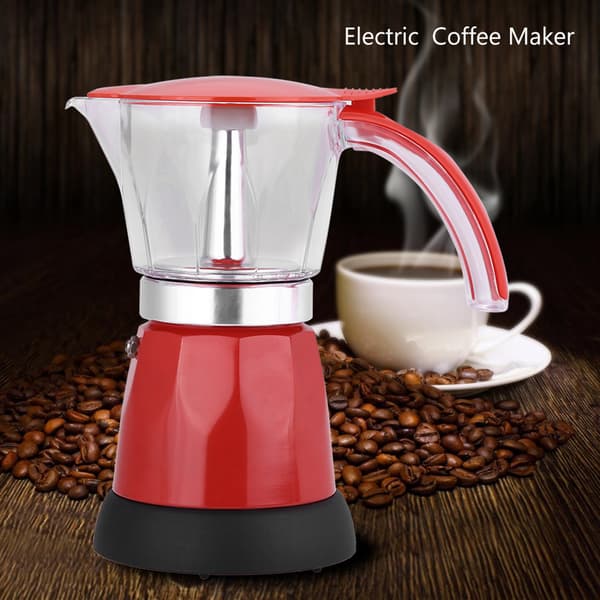 Elektrisk Moka-kanna 6 Koppar 480W - Röd
