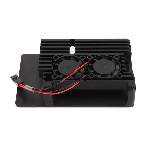 Raspberry Pi 4b Aluminiumlegering Køleplade Kølekasse Dobbelt Ventilator Varmeafledning