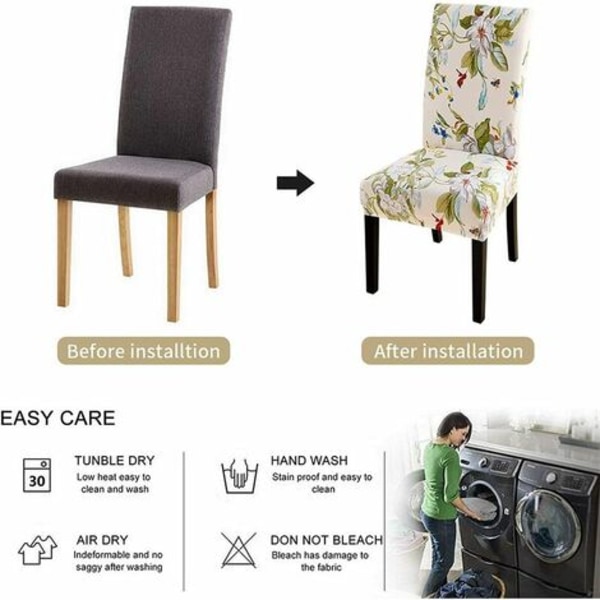 Ruokailutuolin päällinen Stretch 4 kpl Universal tuolin cover printed liukumaton tuolin cover kotiin hotelliravintolaan joulukuu