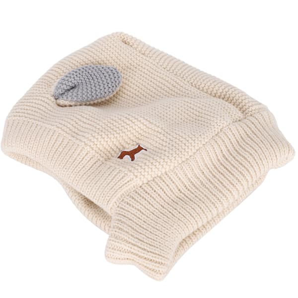 Stickad Hundmössa Varm Vinter Husdjur Hatt Mysig Rolig Kostym Valpmössa Beige