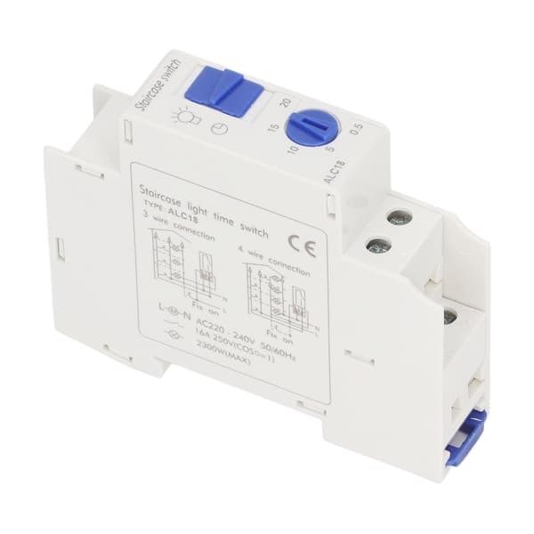 ALC18 DIN-skena Mekanisk Timer Switch 16A 220-240VAC 0.5-20min Tidsstyrning