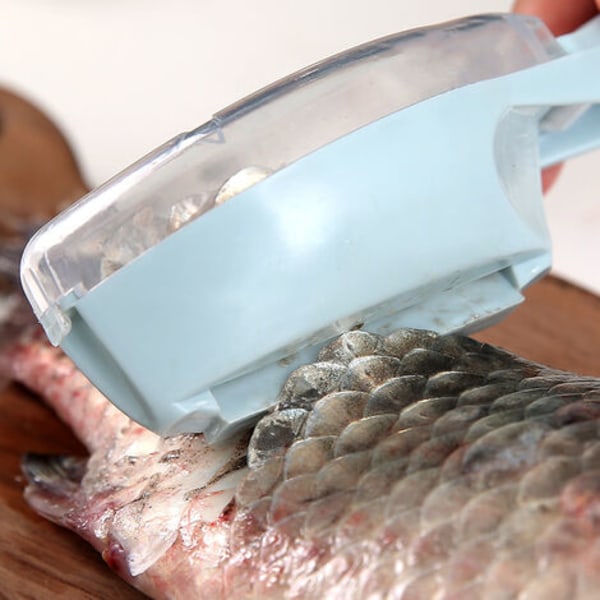 1 stk Fiskeskalskraber, ABS-plastfiskeskaller Fiskeskindsskræller med gennemsigtigt låg til hjem, køkken, restaurant