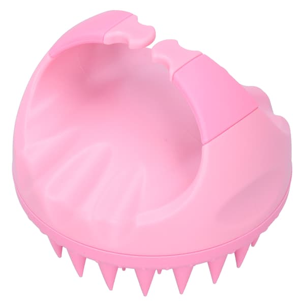 Multifunksjonell hodebunnsmassasje flassrensende sjampobørste rosa