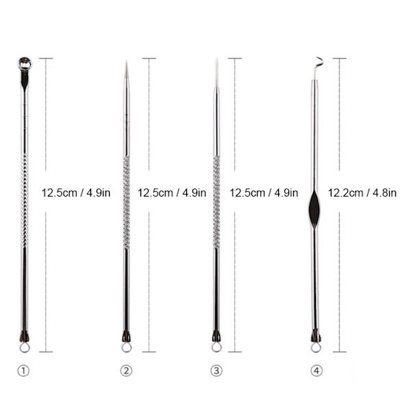 Spetsiga Blackhead Remover Double Head Pimple Extractor Tool Kit