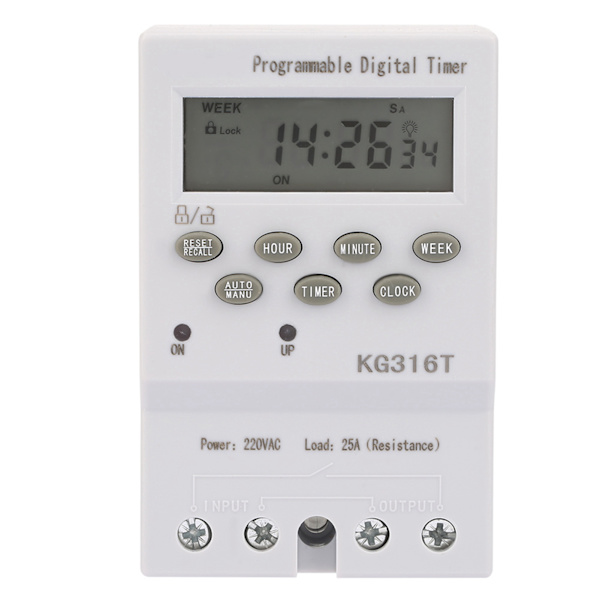 KG316T 220V Mikroprocessor Tidsafbryder Programmerbar Automatisk Digital Timer