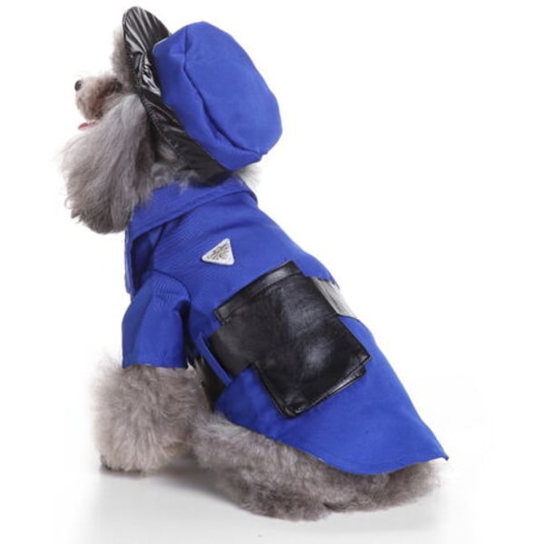 Husdjurskläder Hundkläder Halloween COS Poliskläder Storlek XL