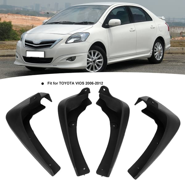 4 Plastiske Sprutbeskyttere Mud Flaps for TOYOTA VIOS 2006 2012