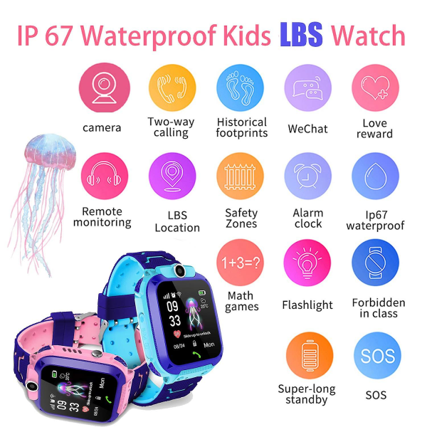 Kids Smartwatch Telefon-vandtæt Touch Screen Kids Smartwatch